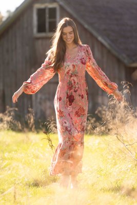 Klänning Ambrosia, Rose/Pistachio/Red