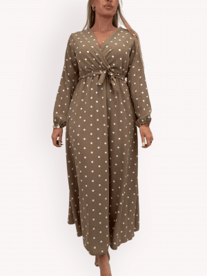 Klänning med omlott Carlia, beige