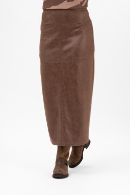 Kjol i fuskmocka Colt, Brown Sugar