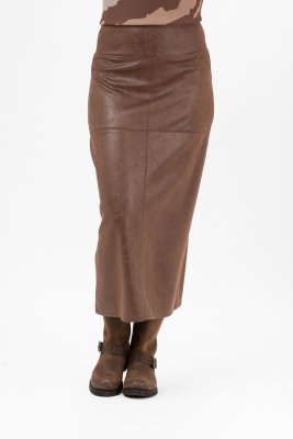 Kjol i fuskmocka Colt, Brown Sugar