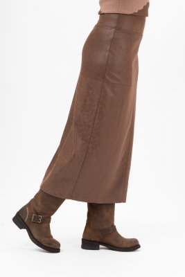 Kjol i fuskmocka Colt, Brown Sugar
