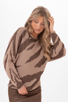 Tröja Eleanor, Deep Brown/Taupe