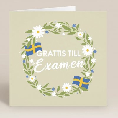 Kort med kuvert, Grattis till examen krans
