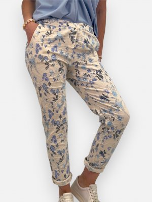 Magiska byxor Fiona, blåblommiga