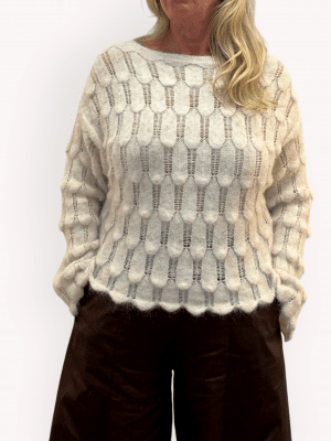 Stickad tröja Fiore, beige