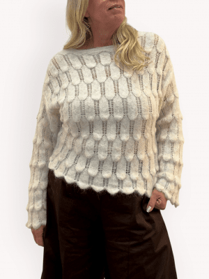 Stickad tröja Fiore, beige
