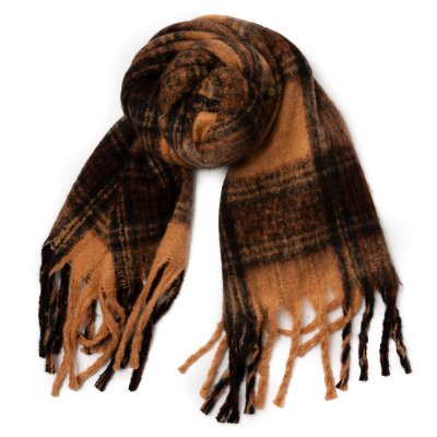 Tjockare rutig halsduk, Cognac