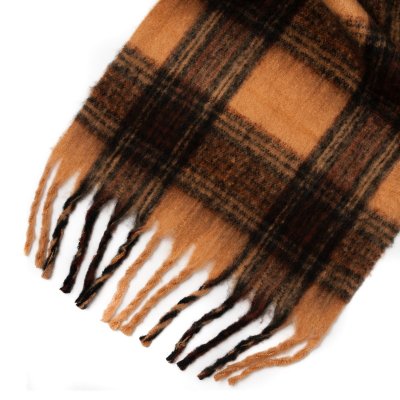 Tjockare rutig halsduk, Cognac