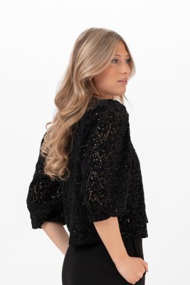 Inomhusjacka Henriette, svart/paljetter