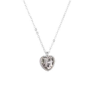 Kort Heart, silver/strass