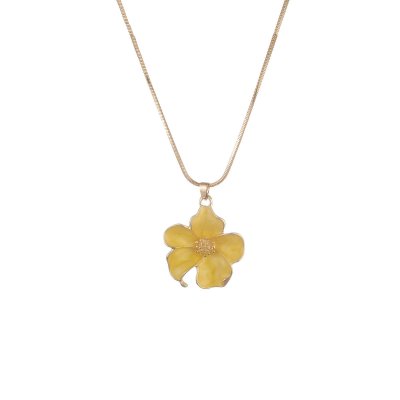 Kort halsband Garden Flower, gul/guld