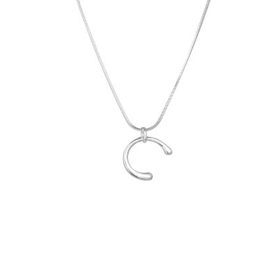 Kort halsband Bow, silver