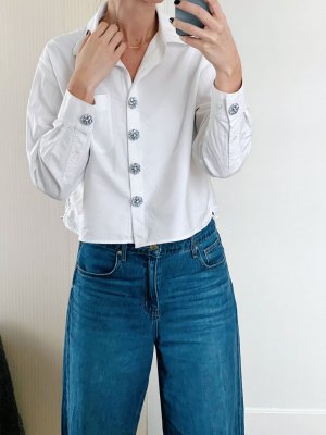 Hollie – Light Blue and White Flower, knappsmycken 6-pack