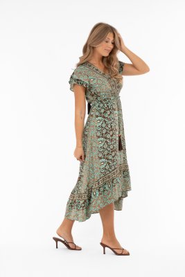 Klänning Hollis, Azur/Coffee/Gold