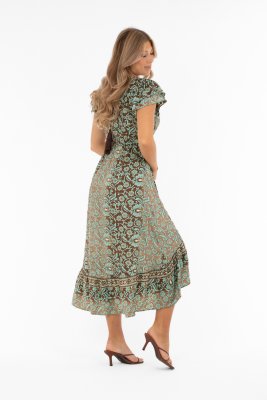 Klänning Hollis, Azur/Coffee/Gold