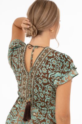 Klänning Hollis, Azur/Coffee/Gold