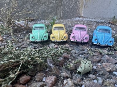 Nyckelring VW bubbla, gul