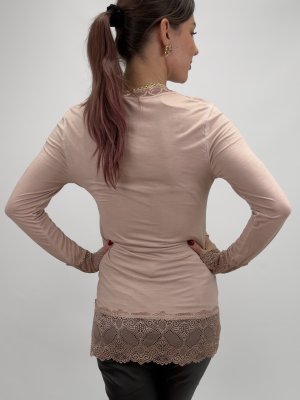 Topp med spetsdetaljer Lilian, rosa