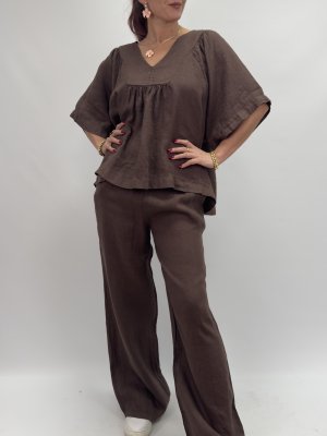 Rosali Vida linnebyxor, bruna