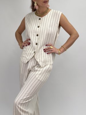 Randiga byxor i linnemix