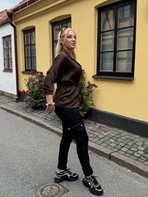 Sneakers Chunky, svart/strass/guld