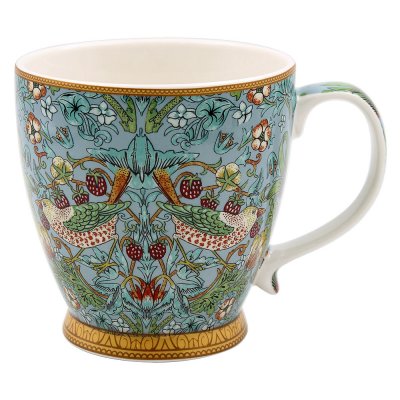 William Morris Teal Strawberry Thief mugg