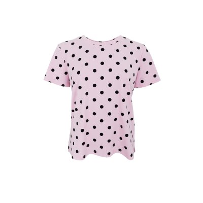T-shirt Mayra, rosa med svarta prickar