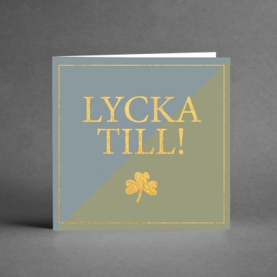 Kort med kuvert, Lycka till, grön