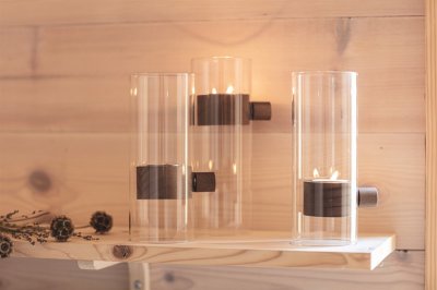 Ljuslyktor Elvin 2-pack, glas/trä