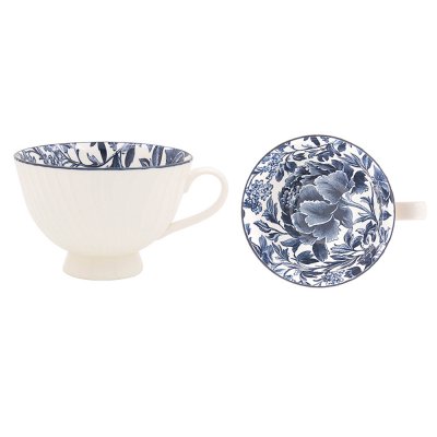 Fleur Mayfairmugg, nr 1, vit/blå