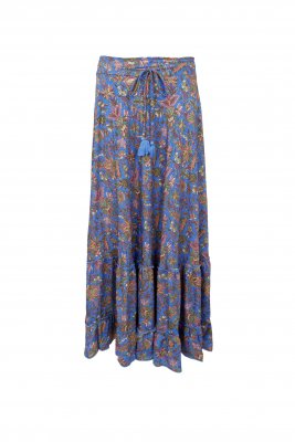 Kjol Luna Maxi Frill, Violet Blue