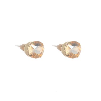 Örhängen stift med strass, beige