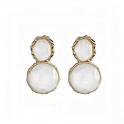 Örhängen Stones, Creme/guld