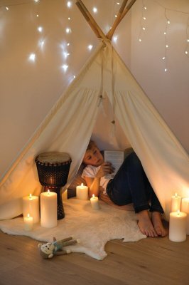 UYUNI Pelarljus LED 6x10 cm, Gräddvit