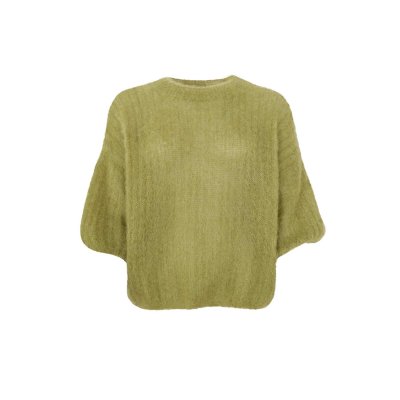 Stickad tröja Bjoerk, Dark Lime