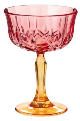 Champagne-/vinglas, rosa/orange