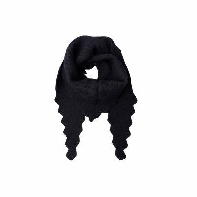 Stickad scarf Siana, svart