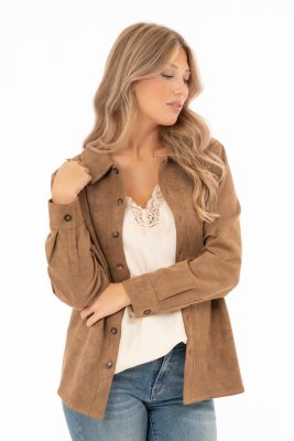 Skjortjacka Rae, Cognac