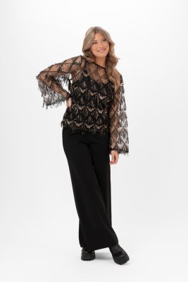 Blus Renée, svart/guld