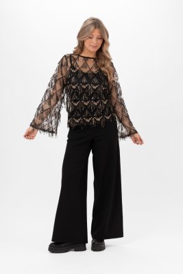 Blus Renée, svart/guld