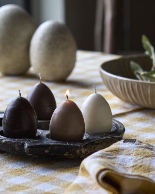 EGG CANDLES Hönsägg ljus, 4-pack, Brun/beige/elfenben