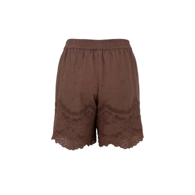 Shorts med spets Agneta, Espresso