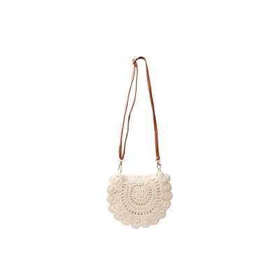 Miniväska Crochet, Cream