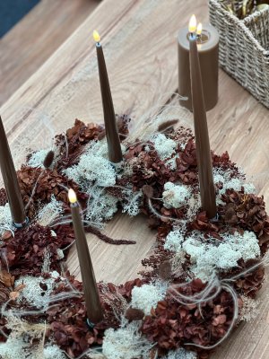 LED kronljus med lack 28 cm 2-pack, Mocca, Deluxe Homeart