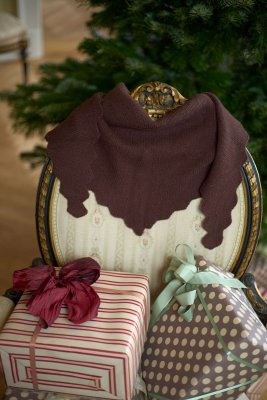 Stickad scarf Siana, brun